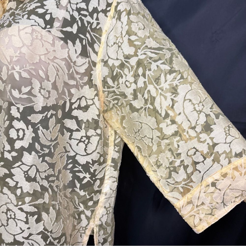 Notations Yellow Floral Button Down Shirt XL - Picture 4 of 13
